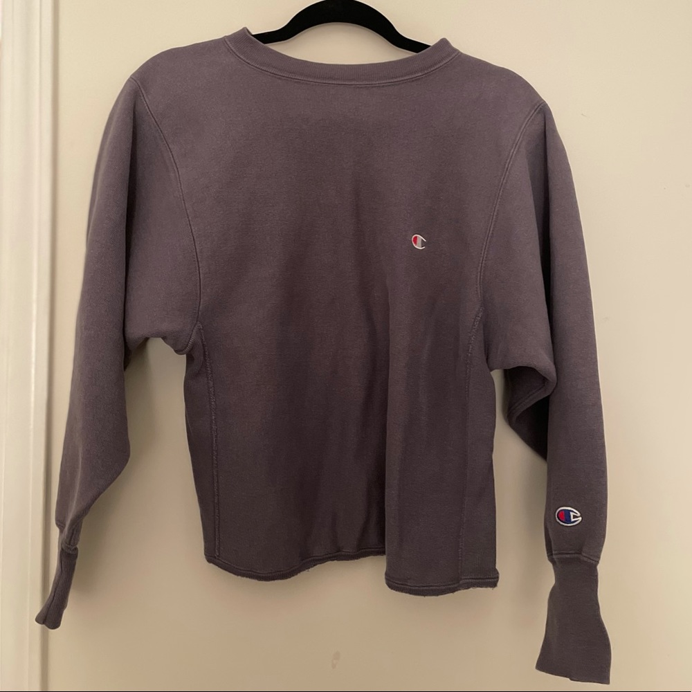 Gray Champion Cropped Sweatshirt